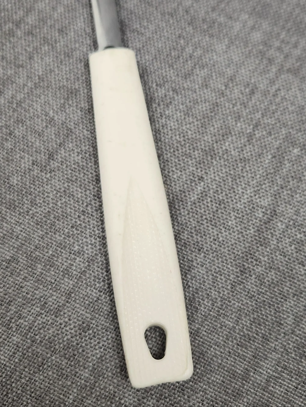 Vintage Ekco Stainless Steel Slotted Spatula White Handle.